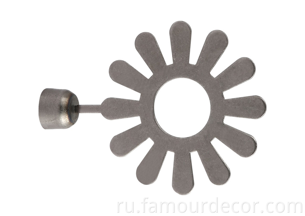 Iron sunflower head curtain rod tube